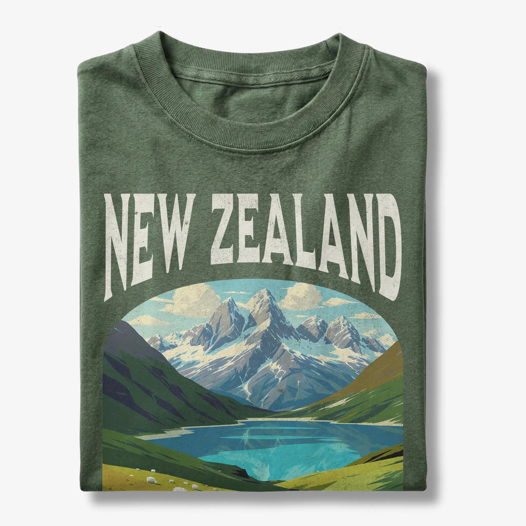 New Zealand Vintage Travel Poster T-Shirt