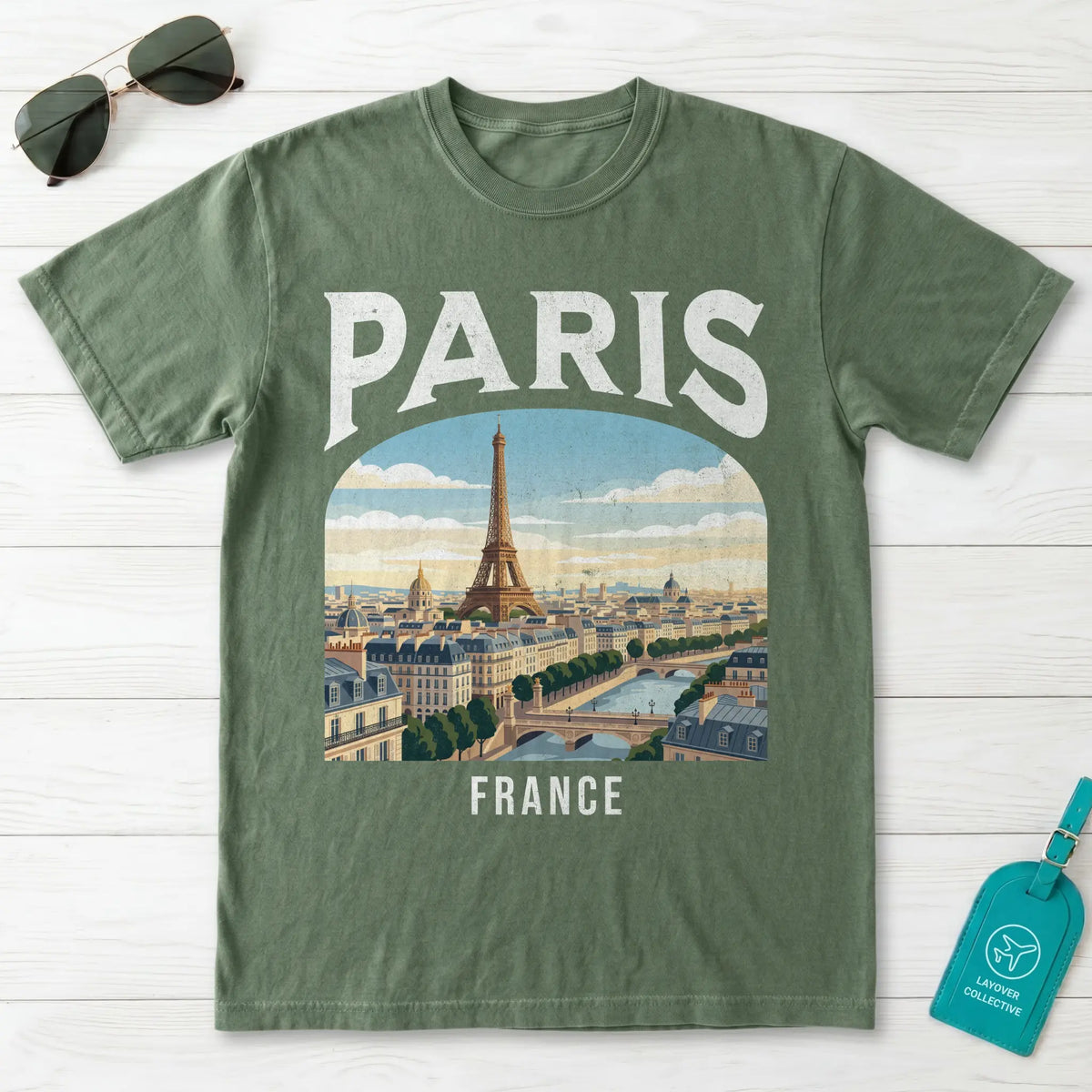 Paris France Vintage Travel Poster T-Shirt