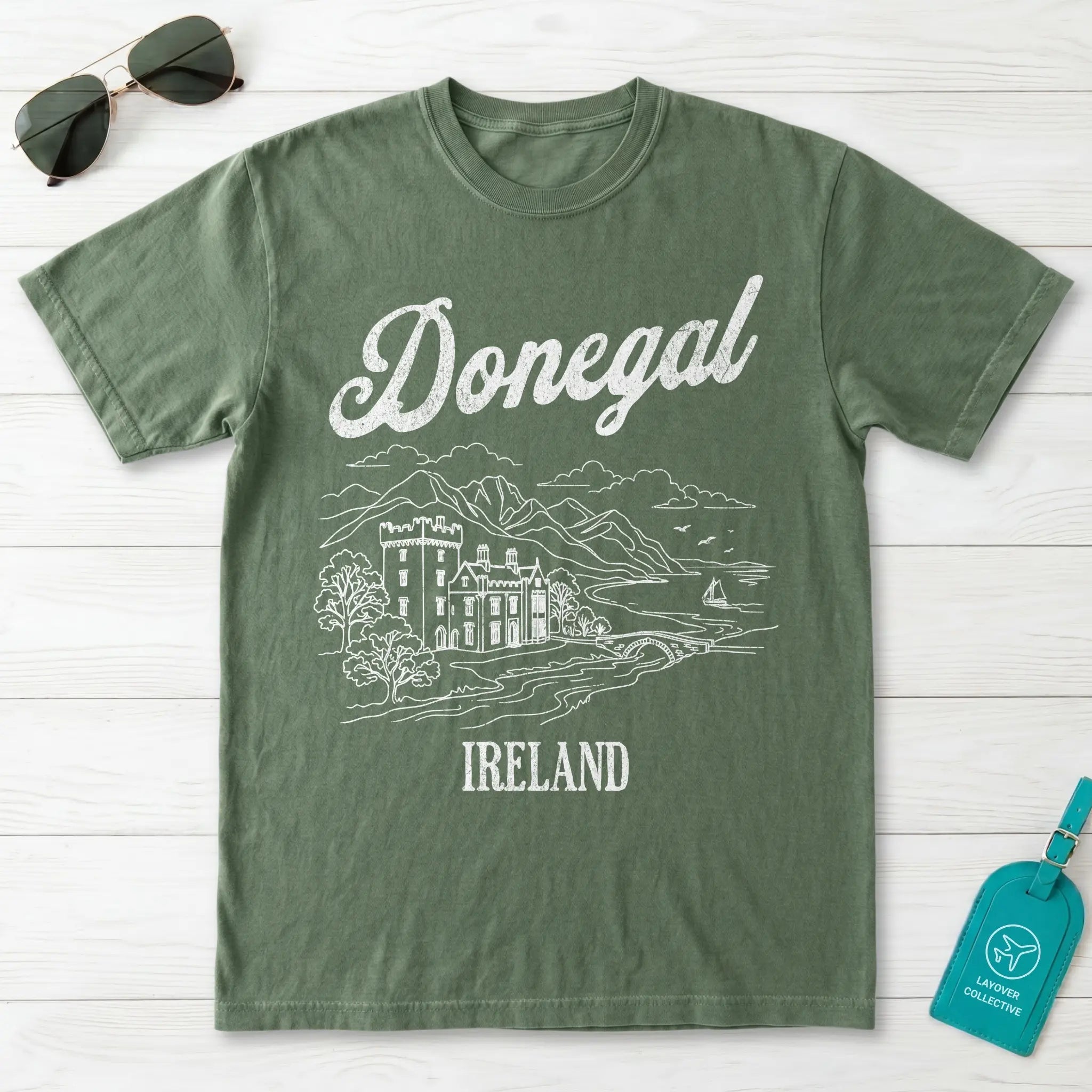 Donegal Ireland Castle Line Art T-Shirt