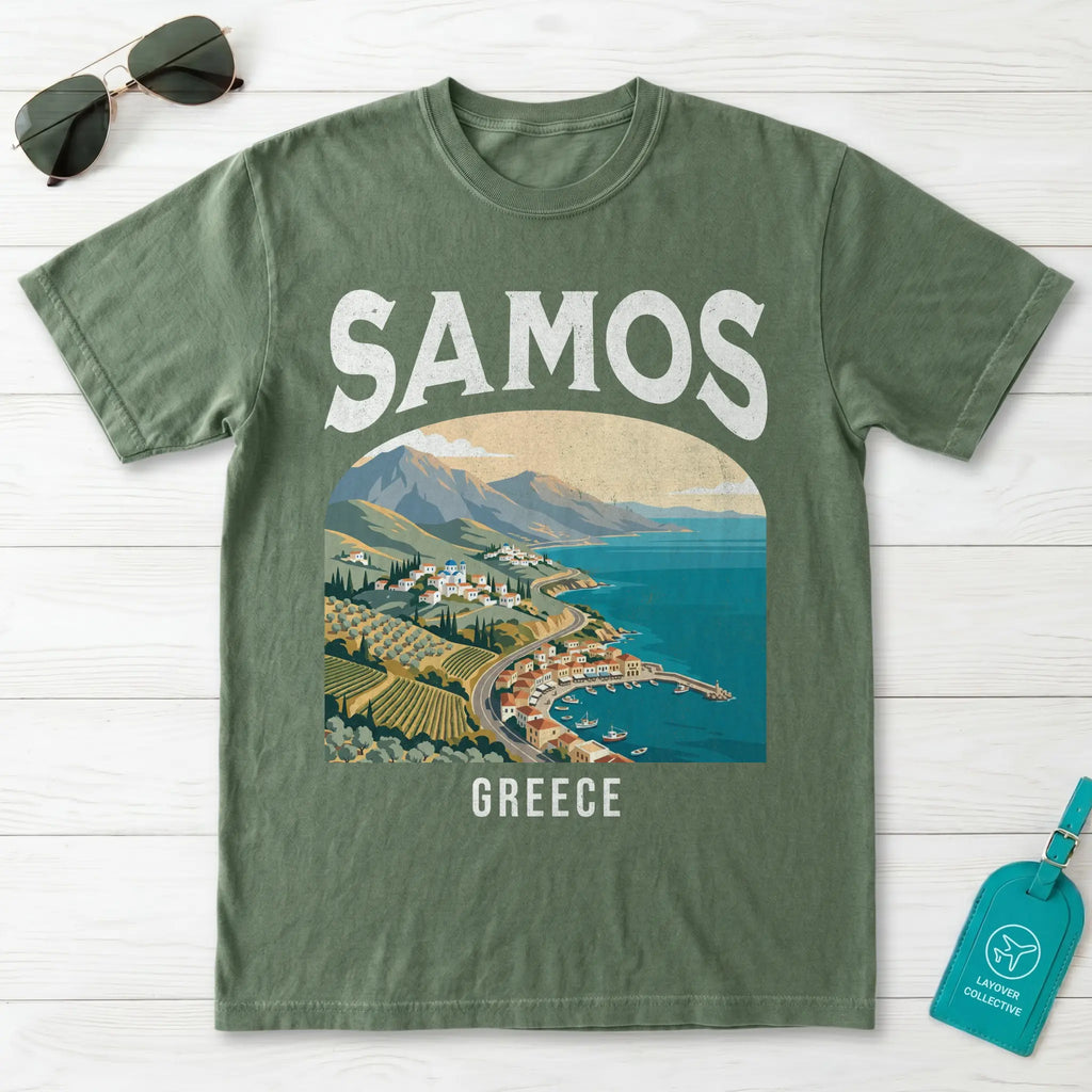 Samos Greece Vintage Travel Poster T-Shirt