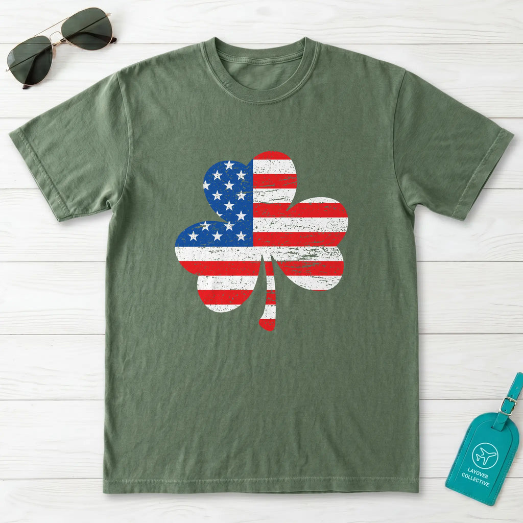 American Flag Shamrock T-Shirt