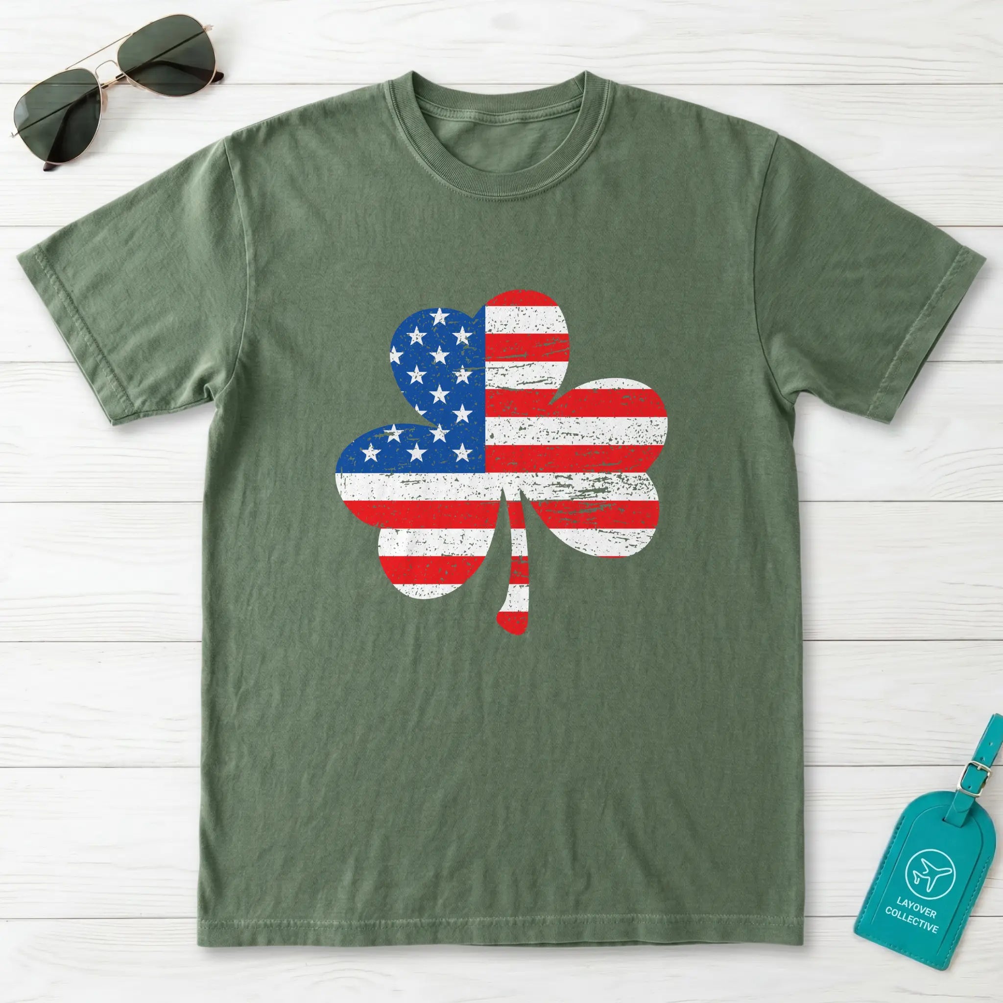 American Flag Shamrock T-Shirt