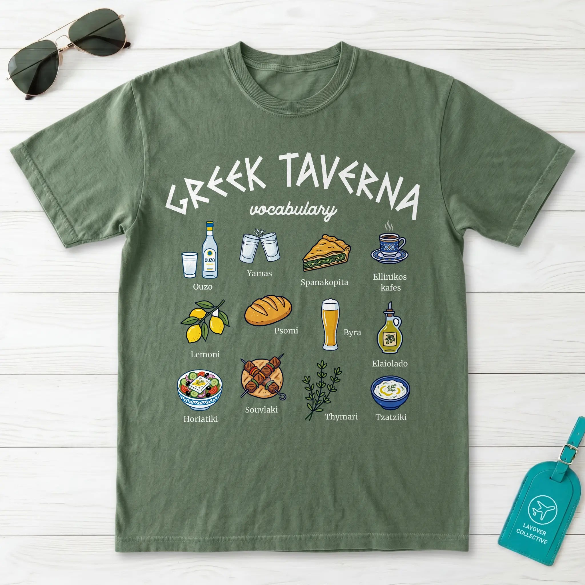 Greek Taverna Vocabulary T-Shirt