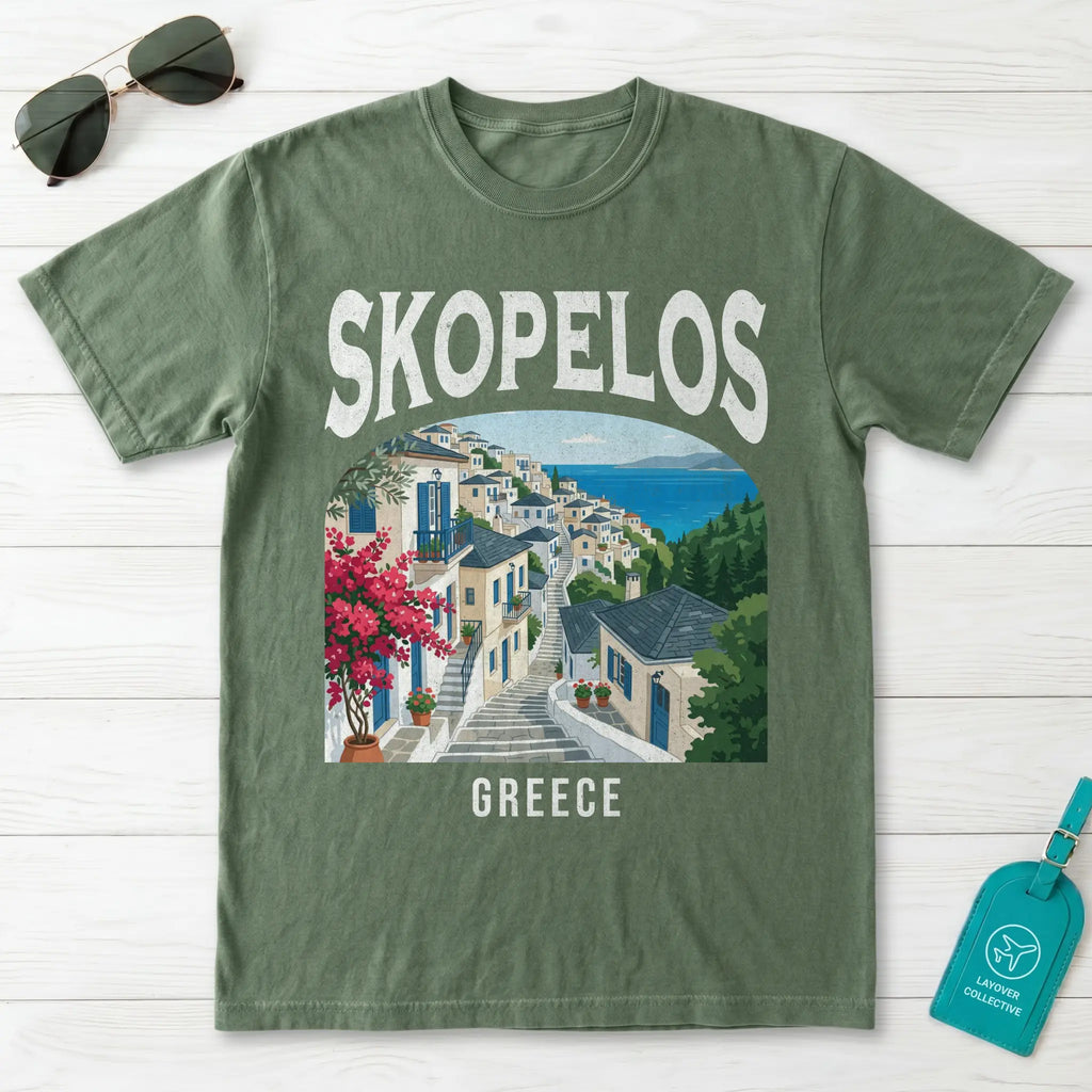 Skopelos Greece Vintage Travel Poster T-Shirt