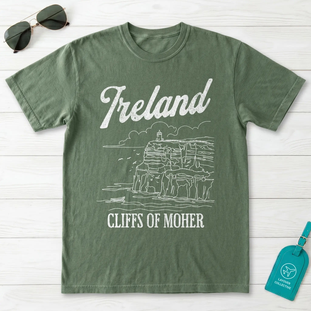 Ireland Cliffs of Moher Line Art T-Shirt