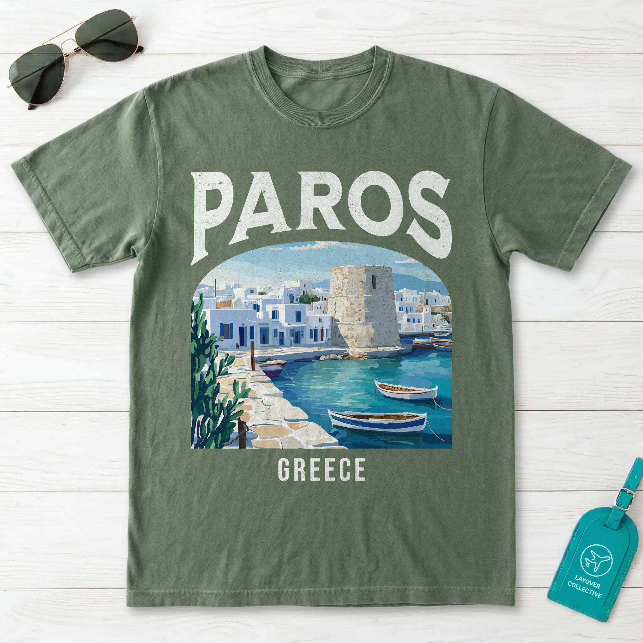 Paros Greece Vintage Travel Poster T-Shirt