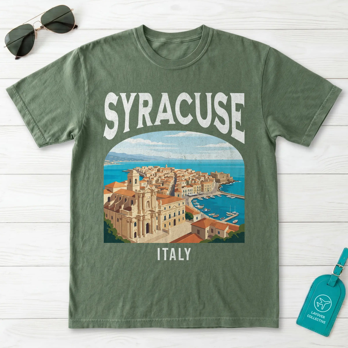 Syracuse Italy Vintage Travel Poster T-Shirt