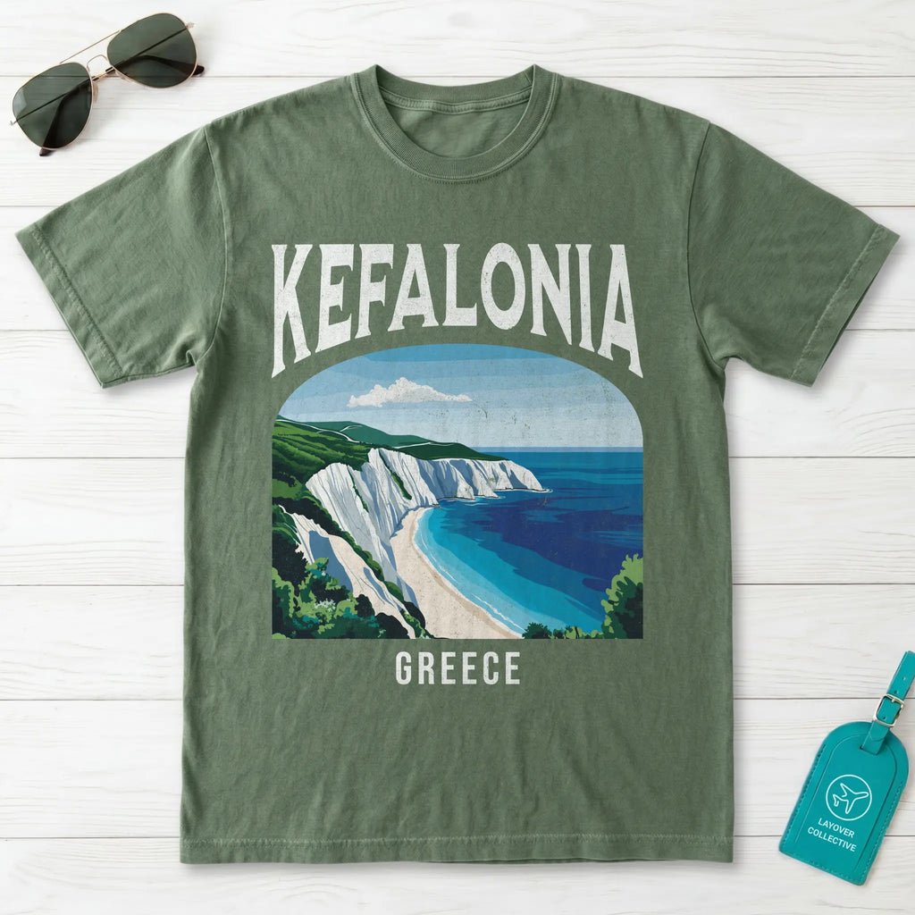 Kefalonia Greece Vintage Travel Poster T-Shirt
