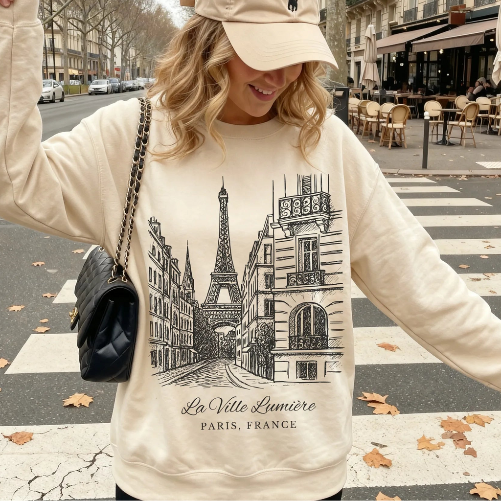 Paris Vintage Sketch Sweatshirt