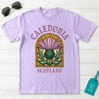 Caledonia Scotland Stained Glass Thistle T-Shirt