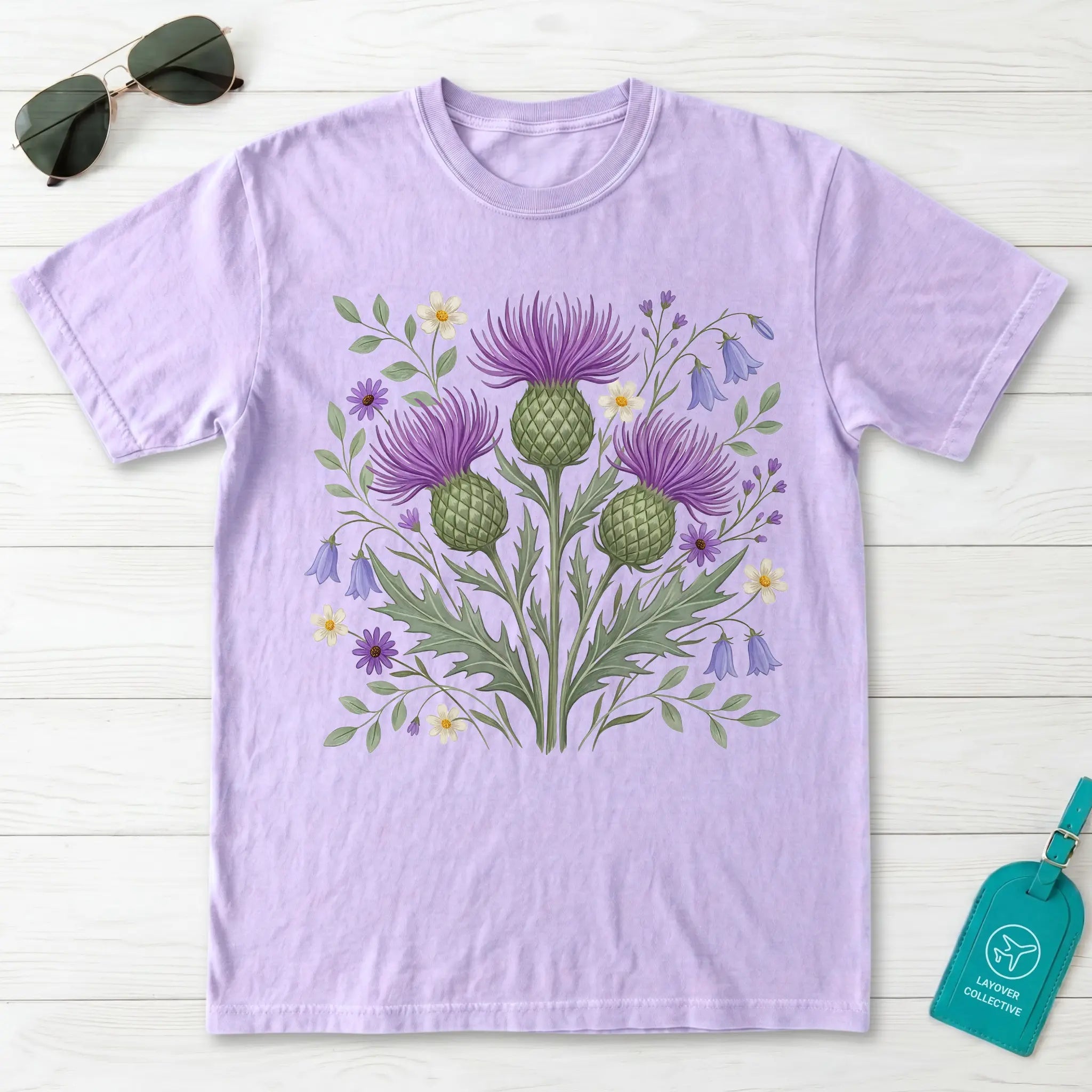 Scottish Thistle Botanical Wildflower T-Shirt