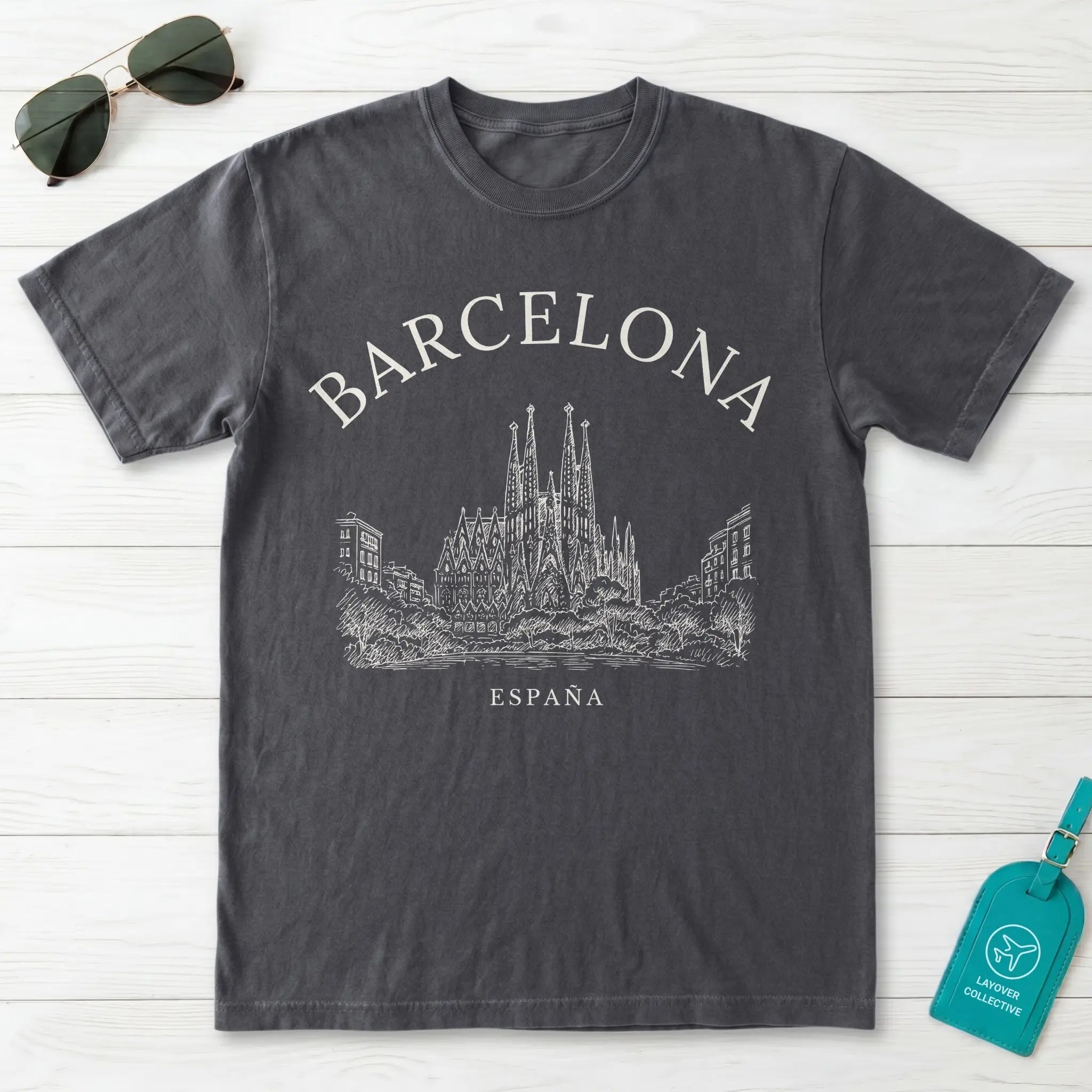 Barcelona Vintage Sketch T-Shirt