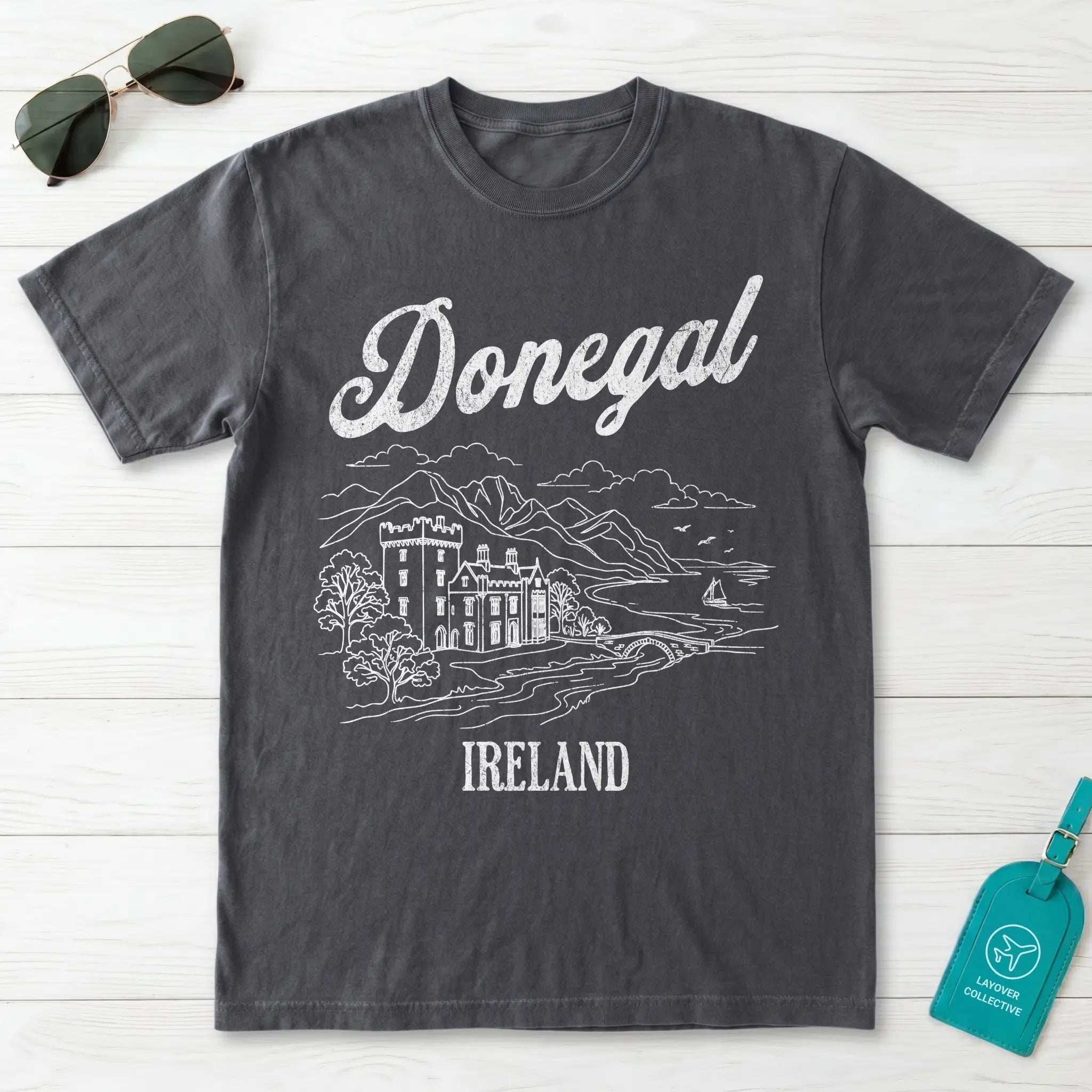 Donegal Ireland Castle Line Art T-Shirt
