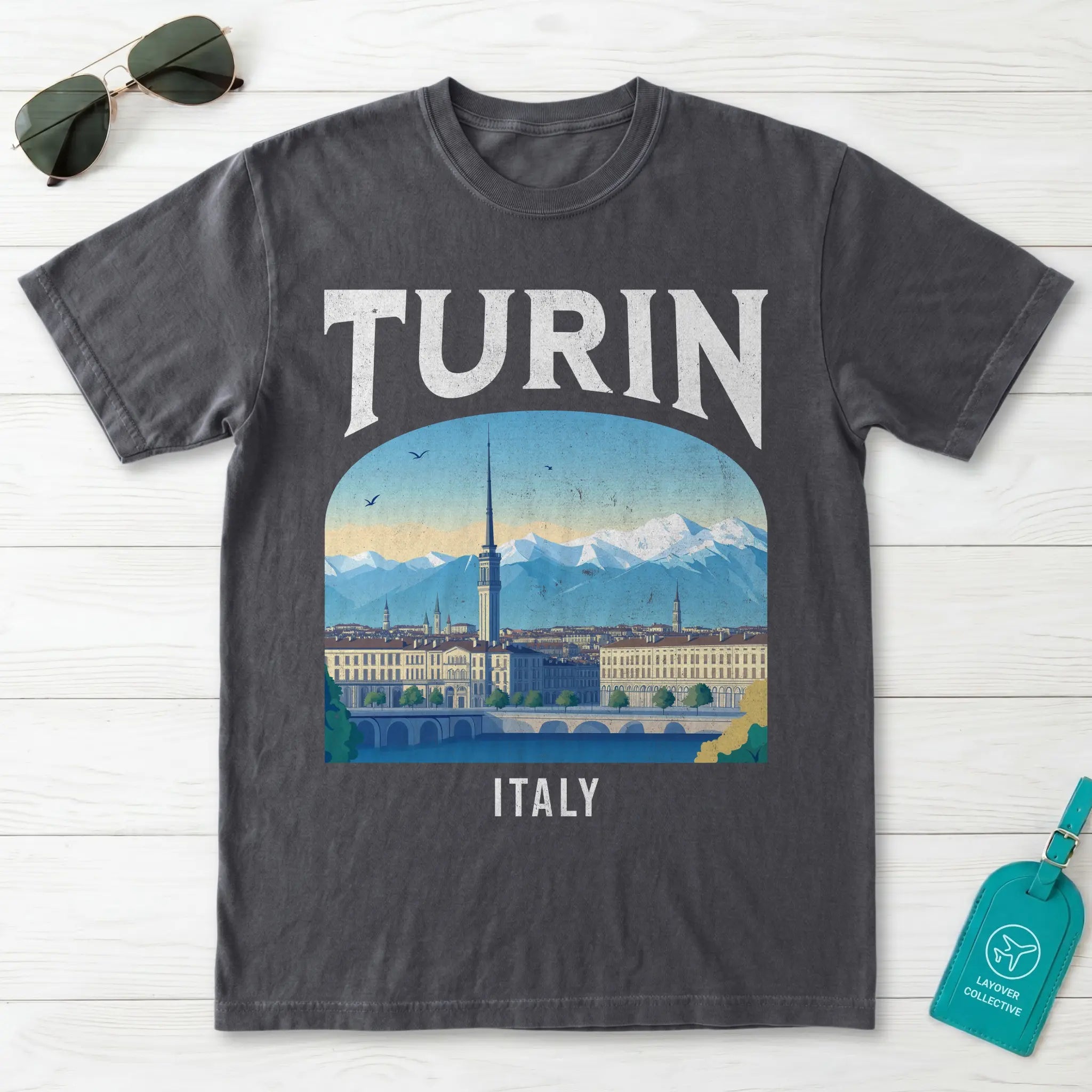 Turin taly Vintage Travel Poster T-Shirt