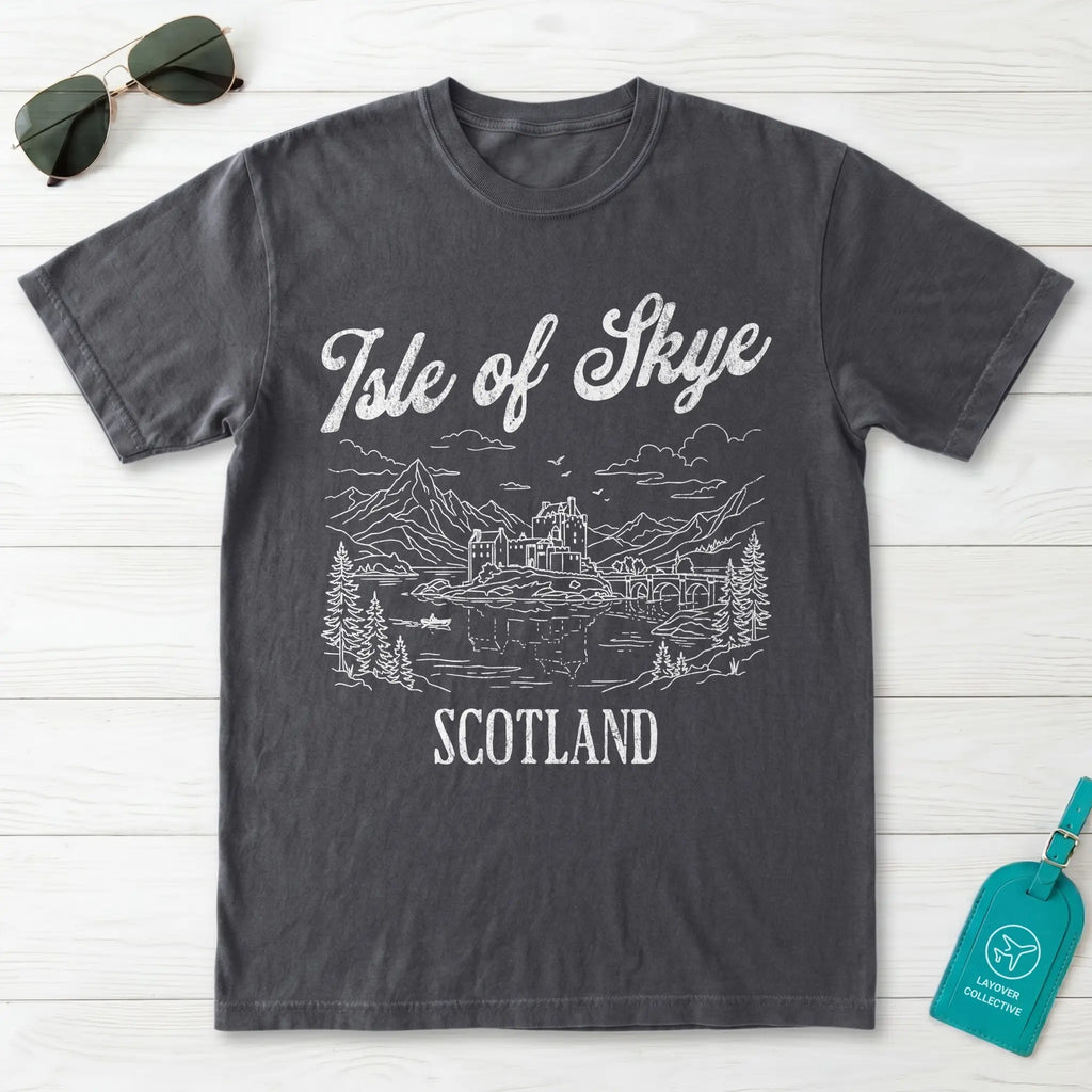 Isle of Skye Scotland Line Art T-Shirt