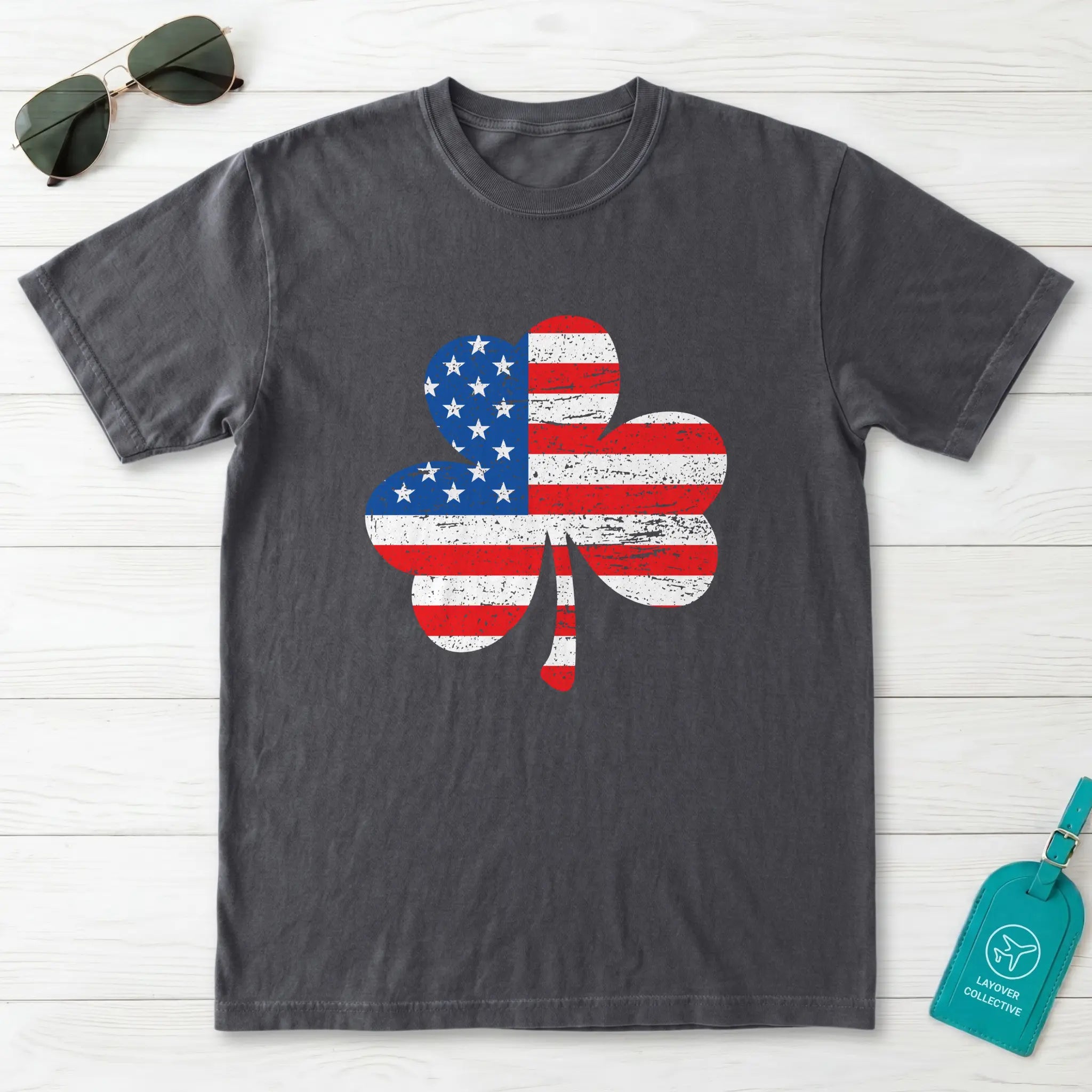 American Flag Shamrock T-Shirt