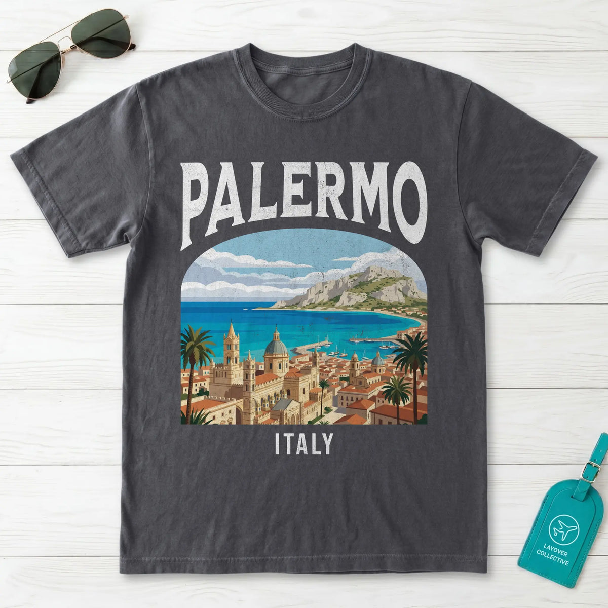 Palermo Italy Vintage Travel Poster T-Shirt