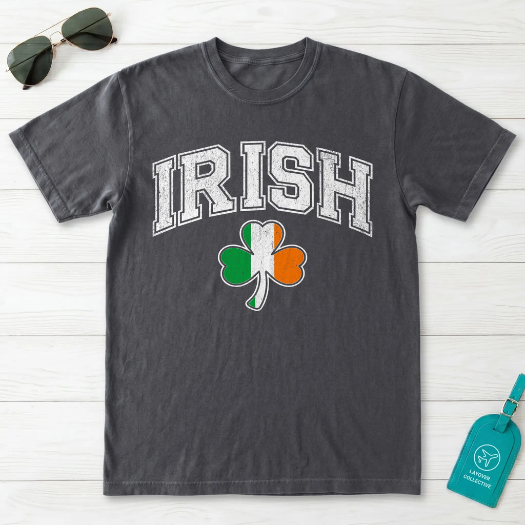 Irish Shamrock Flag Collegiate T-Shirt