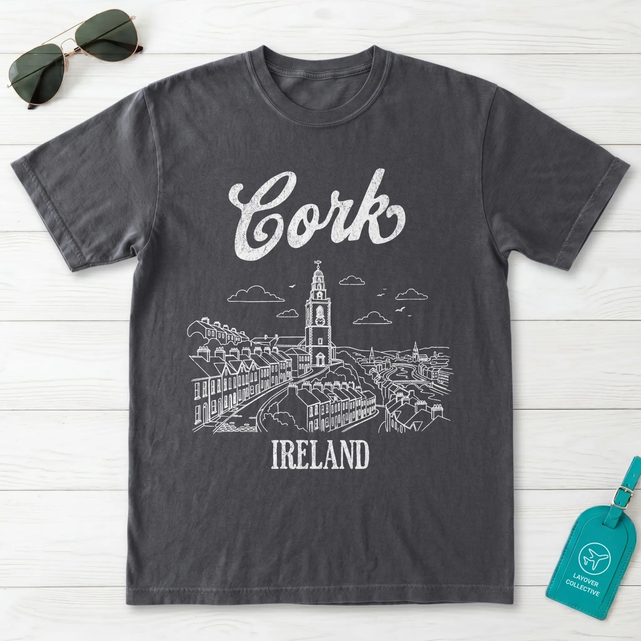 Cork Ireland Line Art T-Shirt