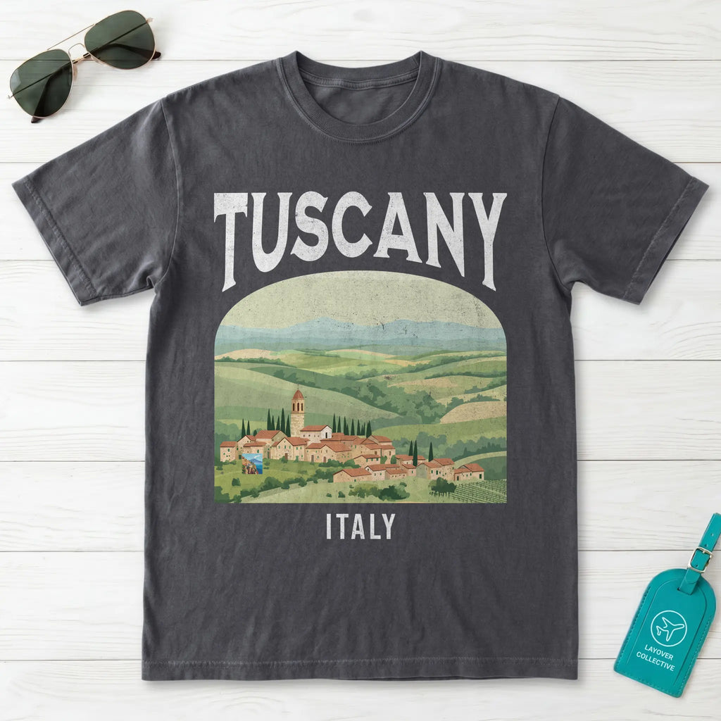 Tuscany Italy Vintage Travel Poster T-Shirt