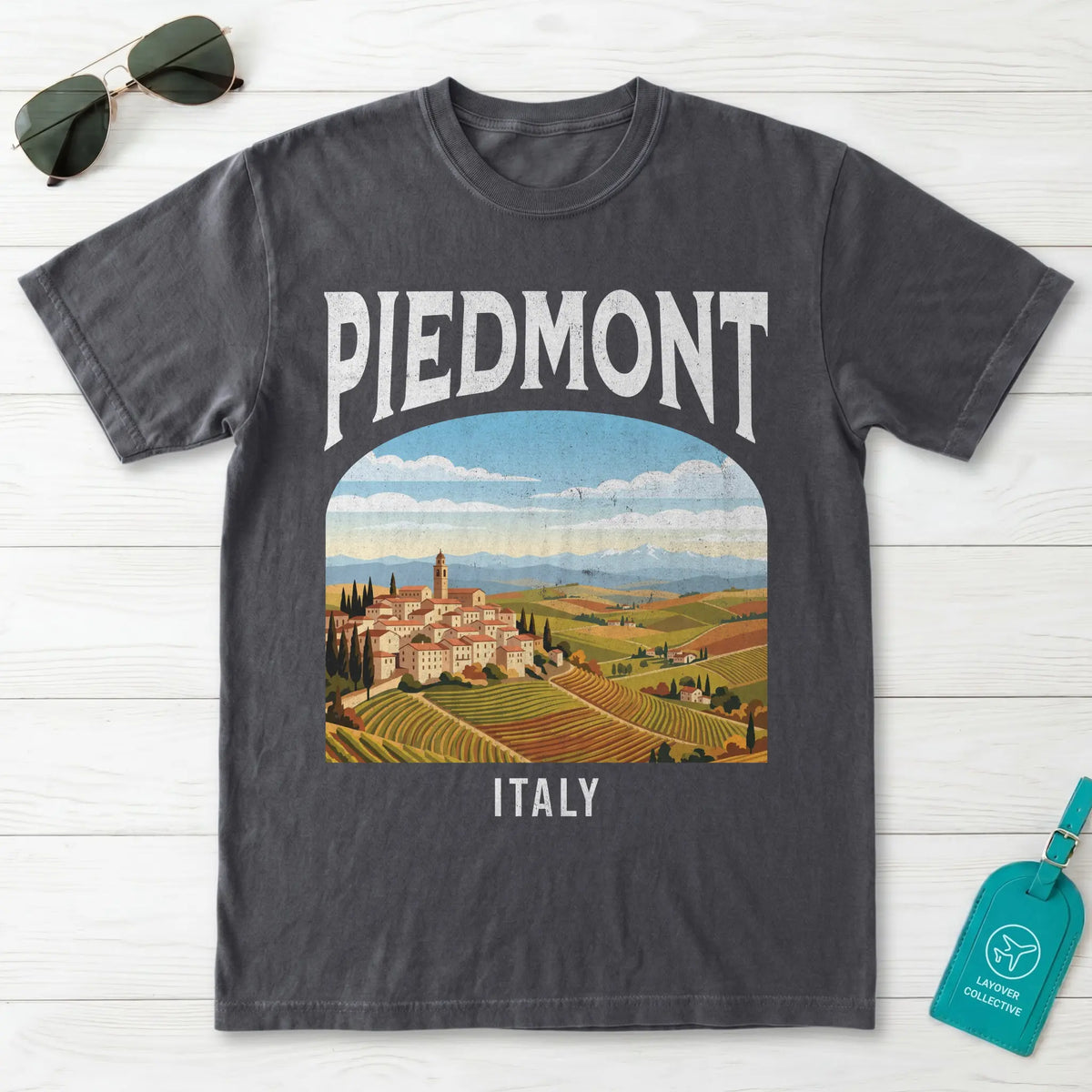 Piedmont Italy Vintage Travel Poster T-Shirt