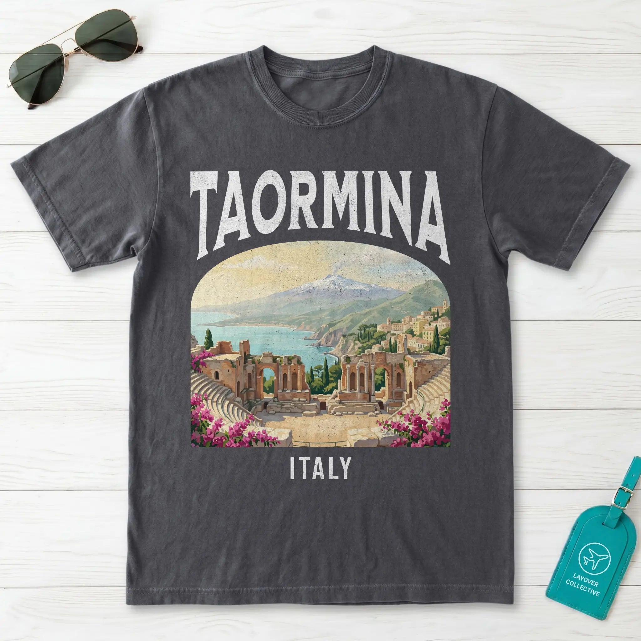 Taormina Italy Vintage Travel Poster T-Shirt