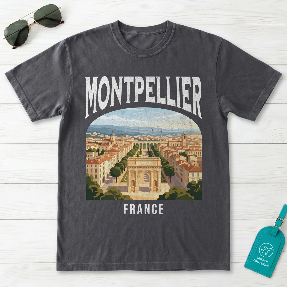 Montpellier France Vintage Travel Poster T-Shirt