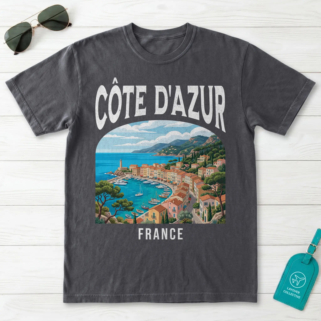 Côte d'Azur France Vintage Travel Poster T-Shirt