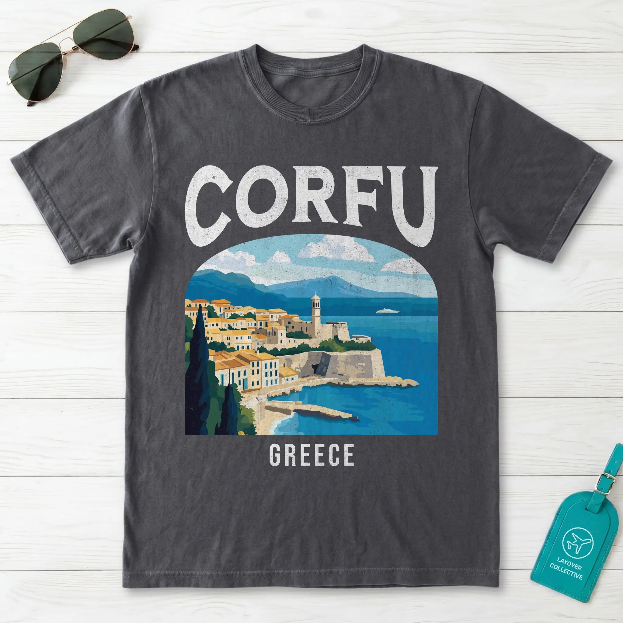 Corfu Greece Vintage Travel Poster T-Shirt