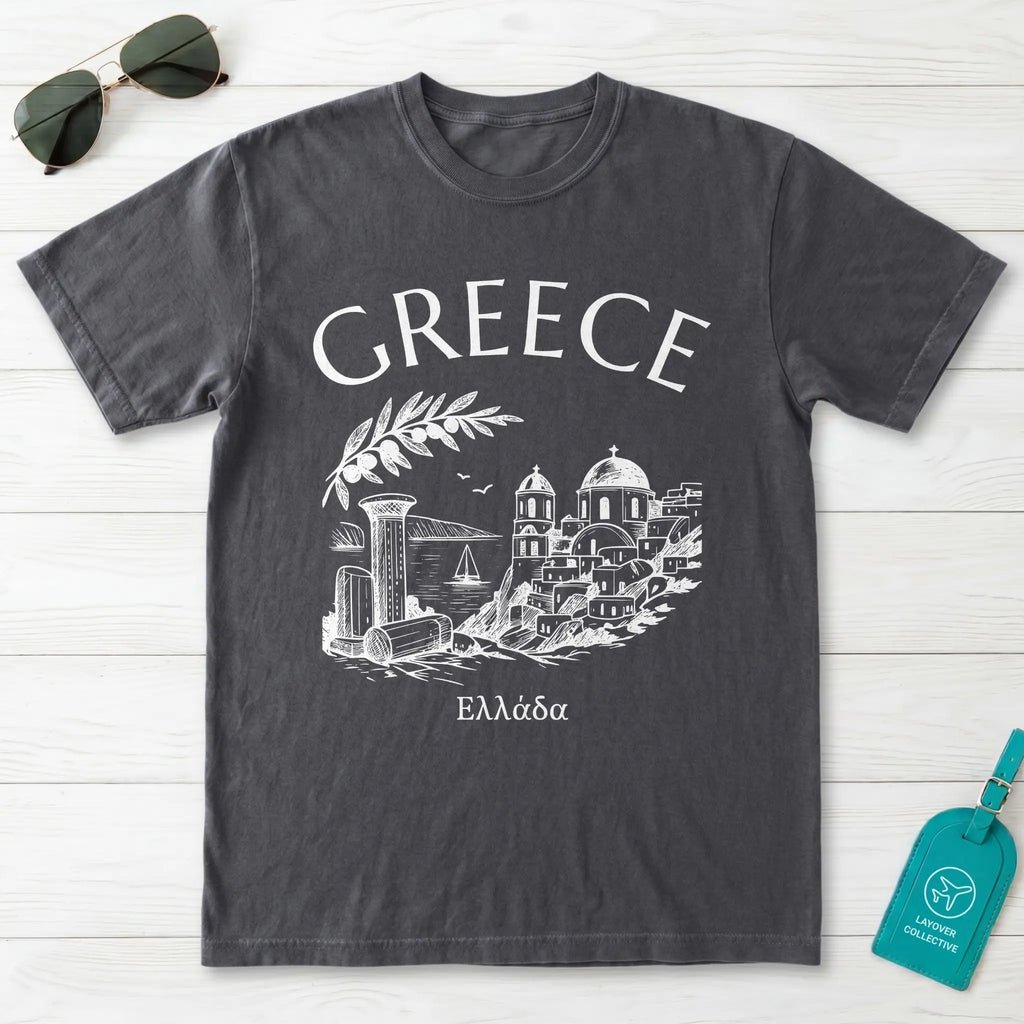 Greece Vintage Sketch T-Shirt