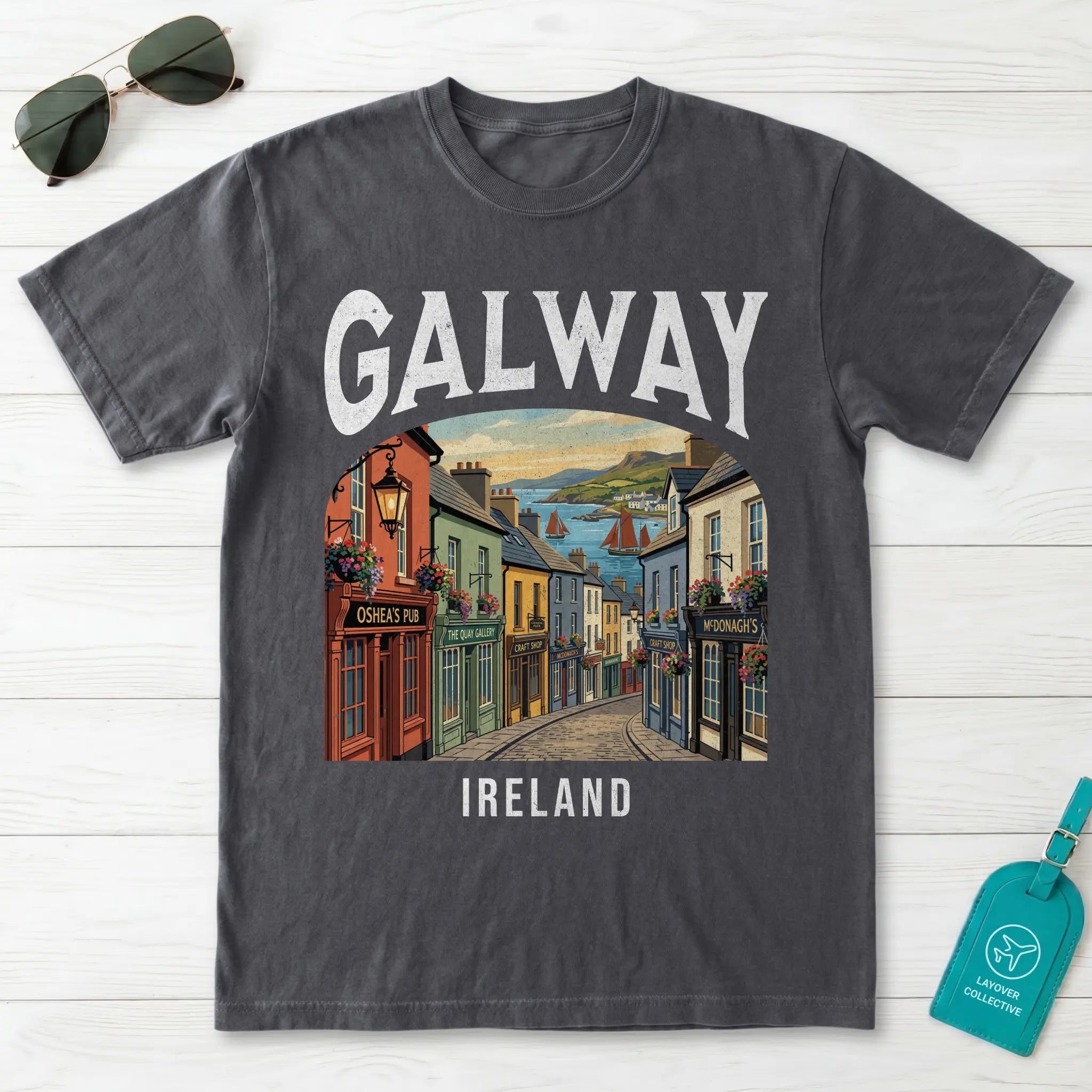 Galway Vintage Travel Poster T-Shirt
