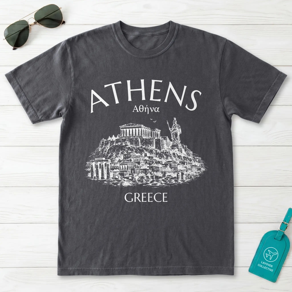 Athens Greece Acropolis Line Art Graphic T-Shirt