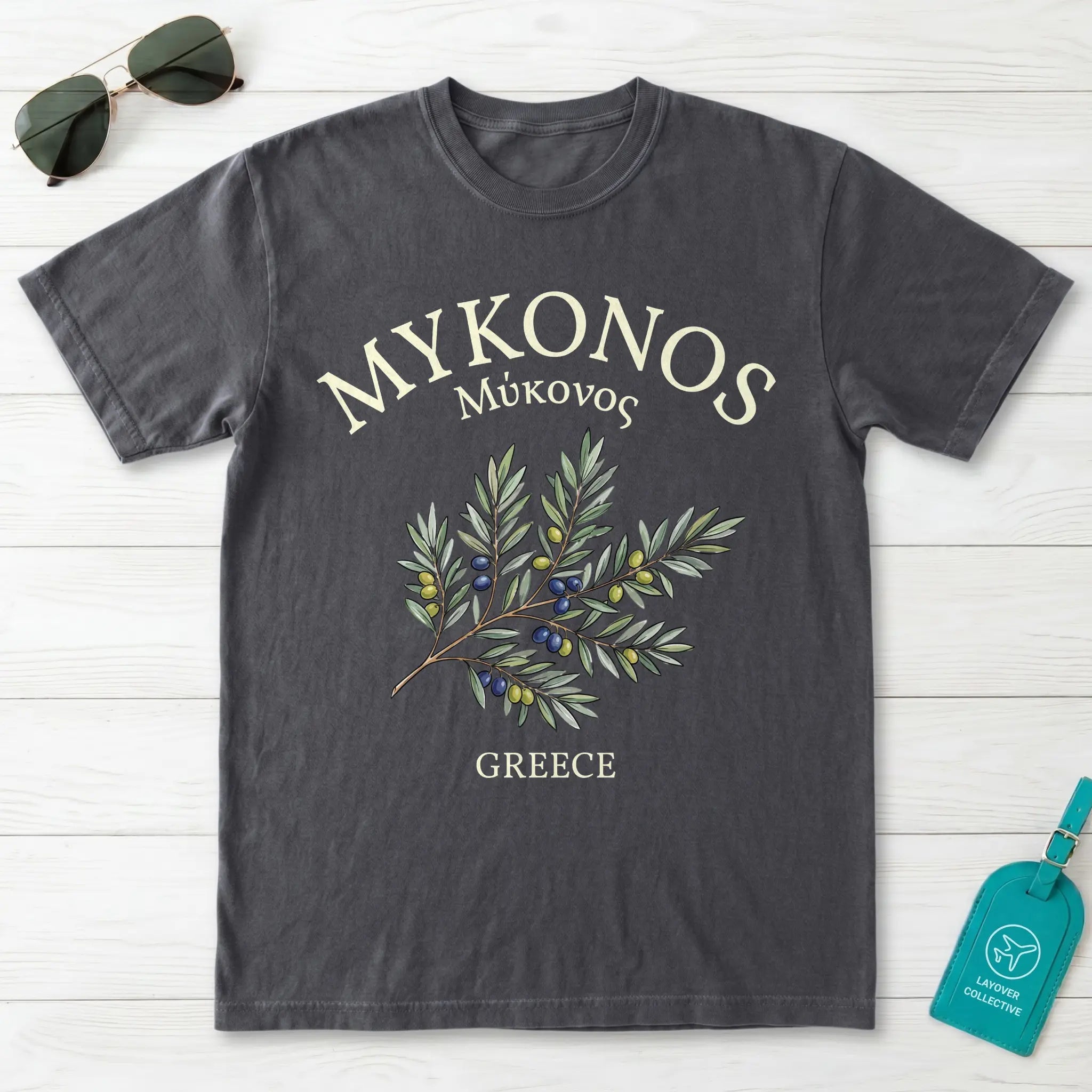 Mykonos Olive Branch T-Shirt