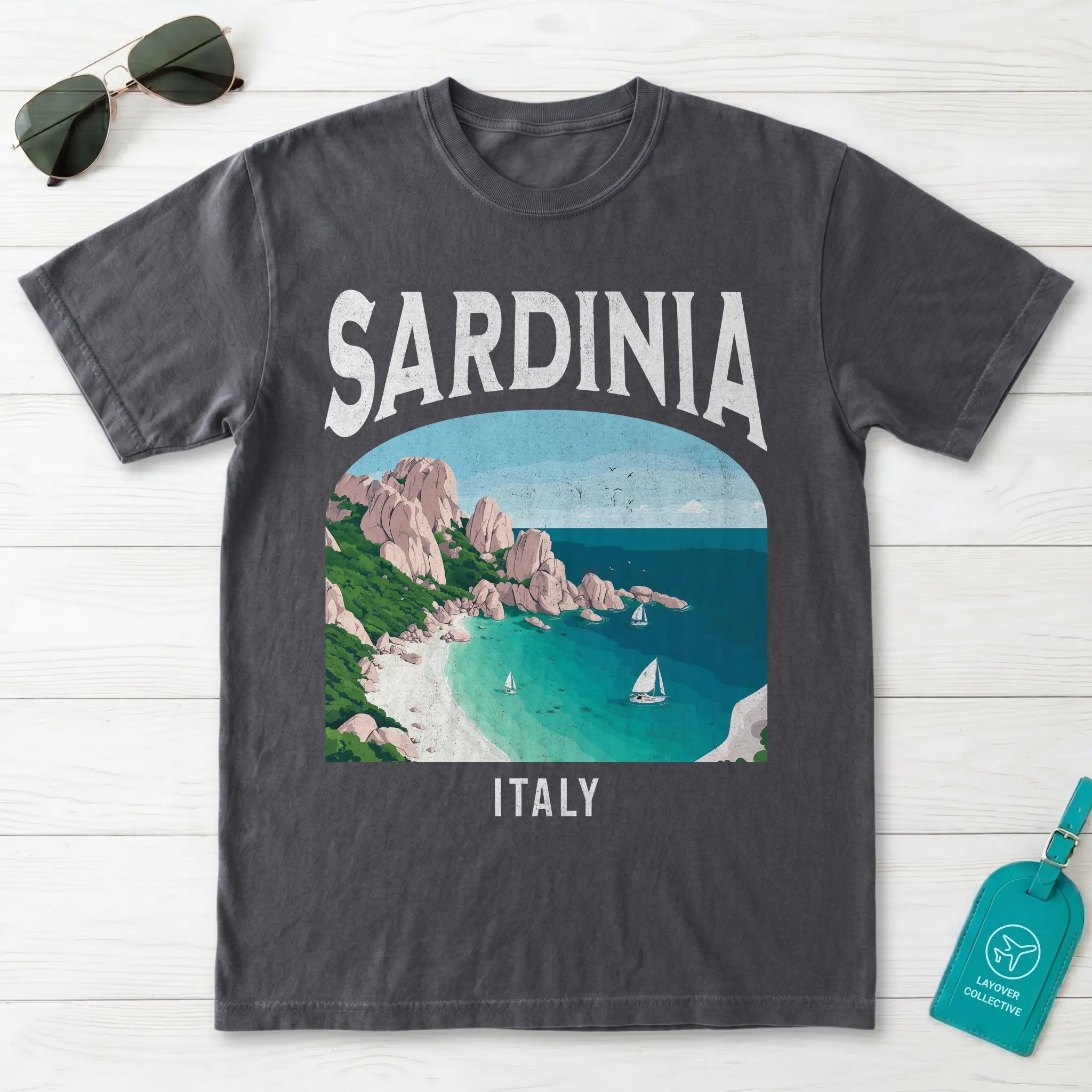 Sardinia Italy Vintage Travel Poster T-Shirt