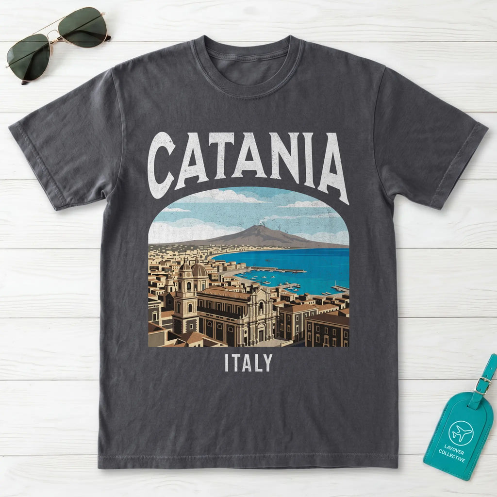 Catania Italy Vintage Travel Poster T-Shirt