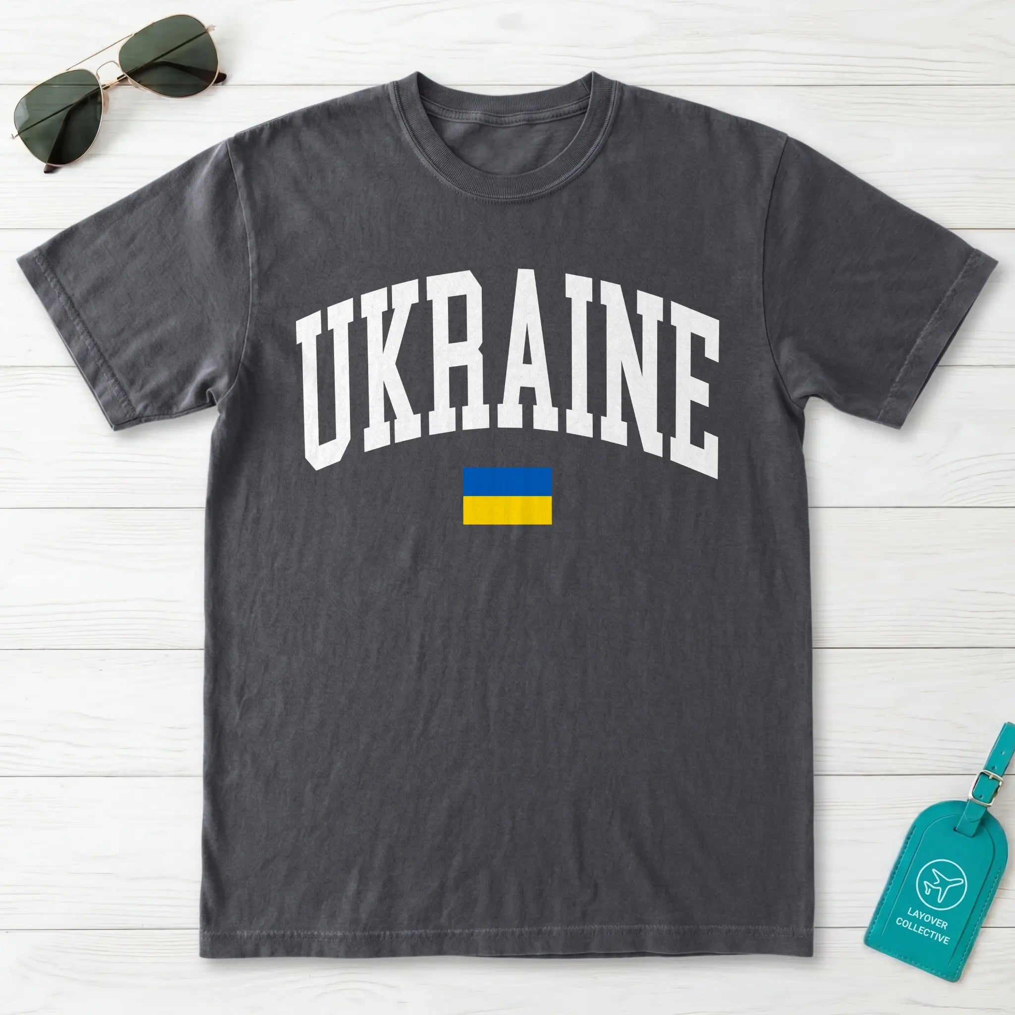 Ukraine Collegiate Flag T-Shirt
