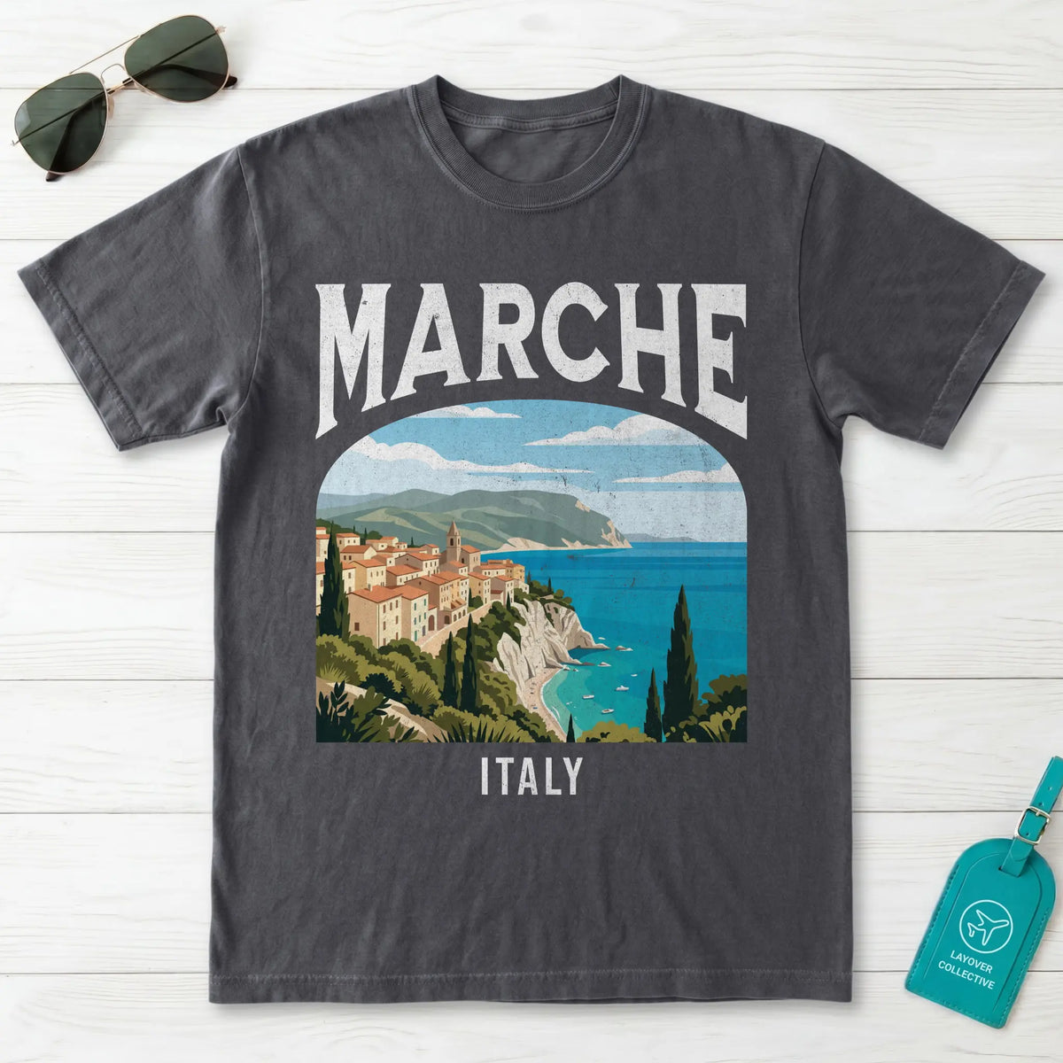 Marche Italy Vintage Travel Poster T-Shirt