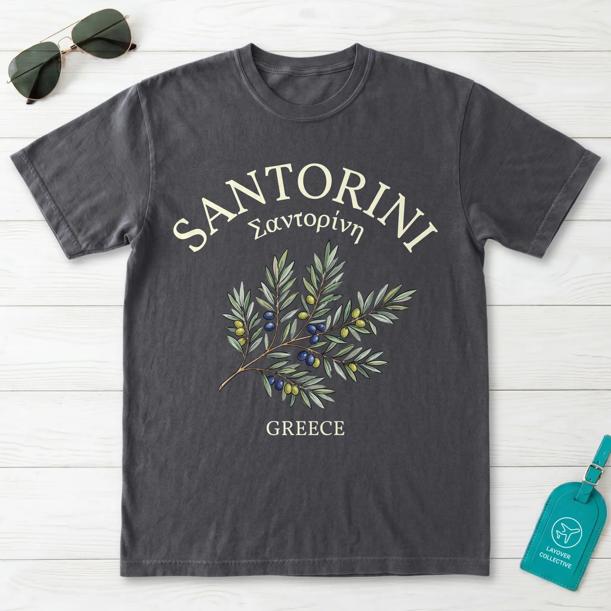 Santorini Olive Branch T-Shirt