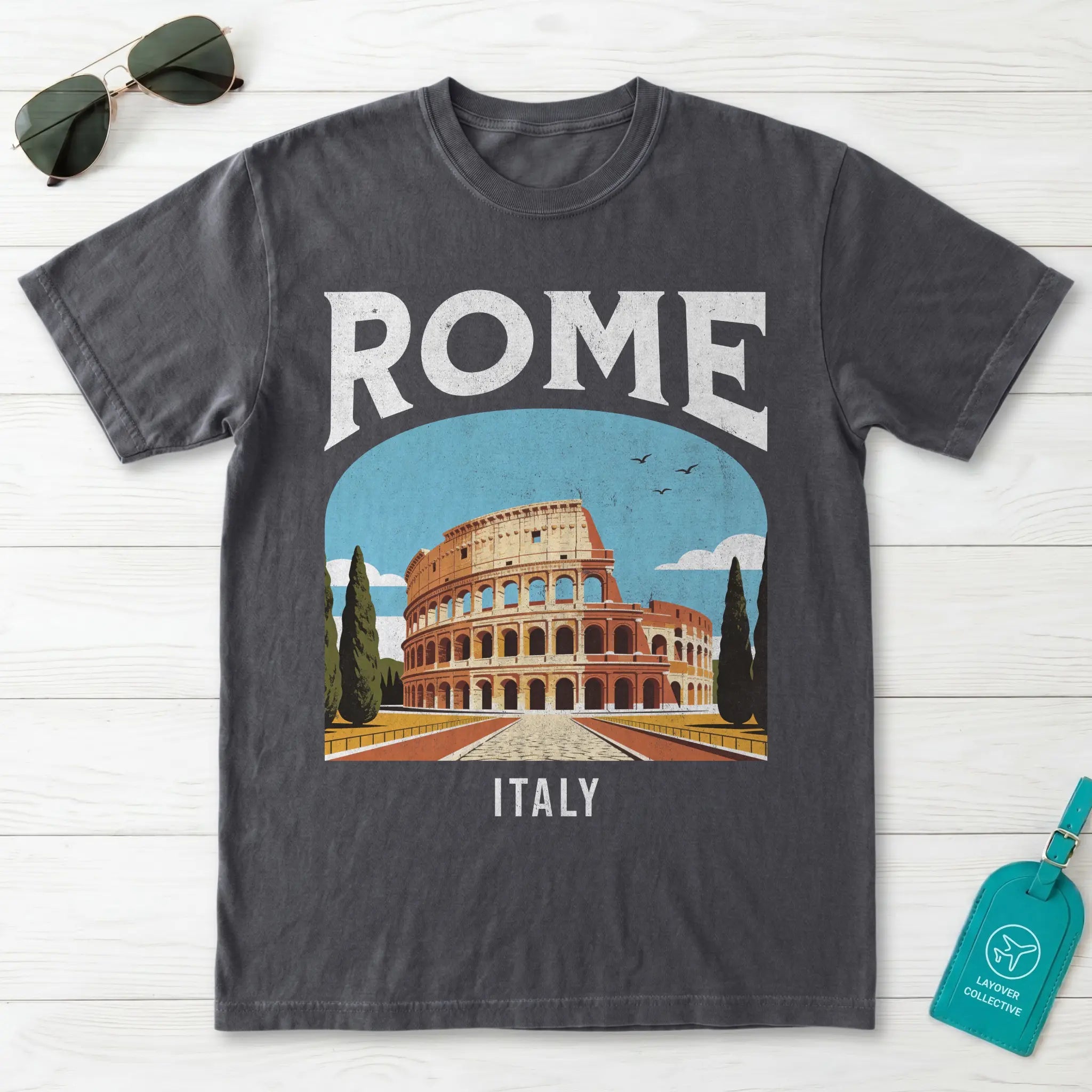 Rome Italy Vintage Travel Poster T-Shirt