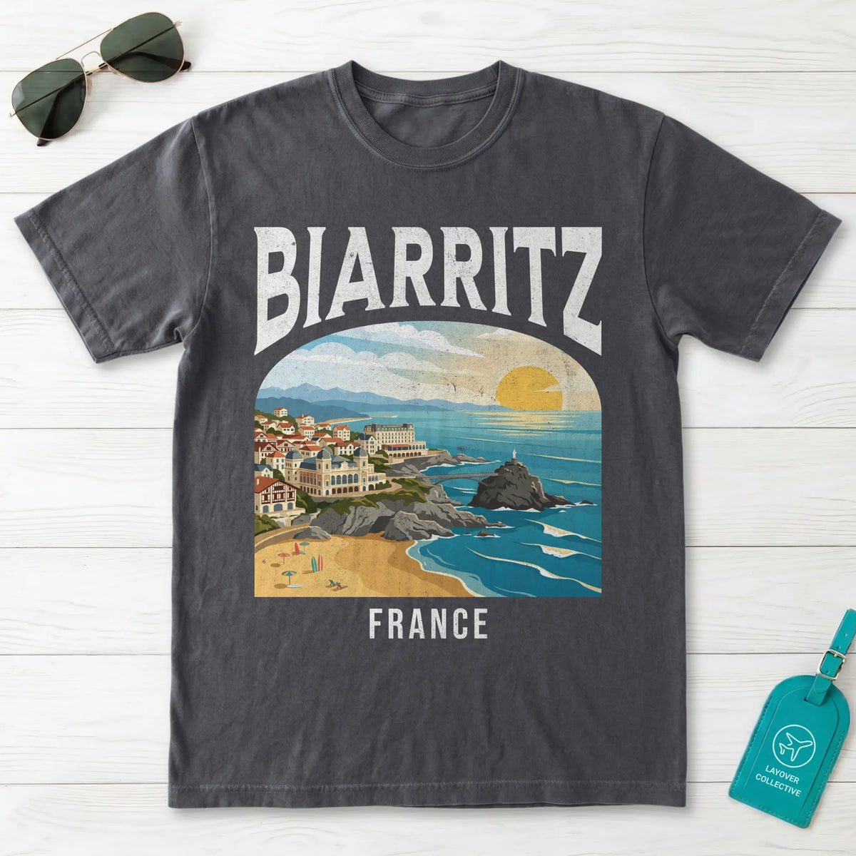 Biarritz France Vintage Travel Poster T-Shirt