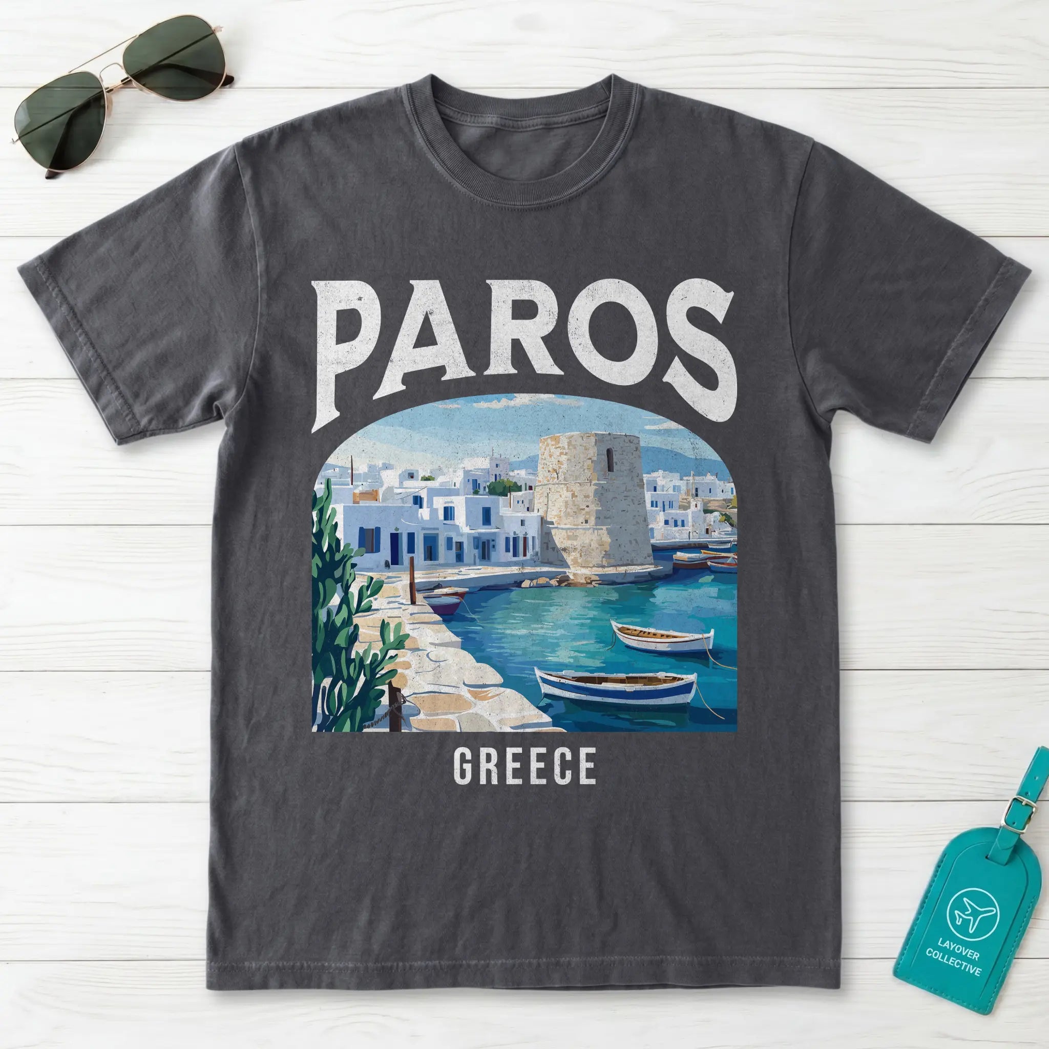 Paros Greece Vintage Travel Poster T-Shirt