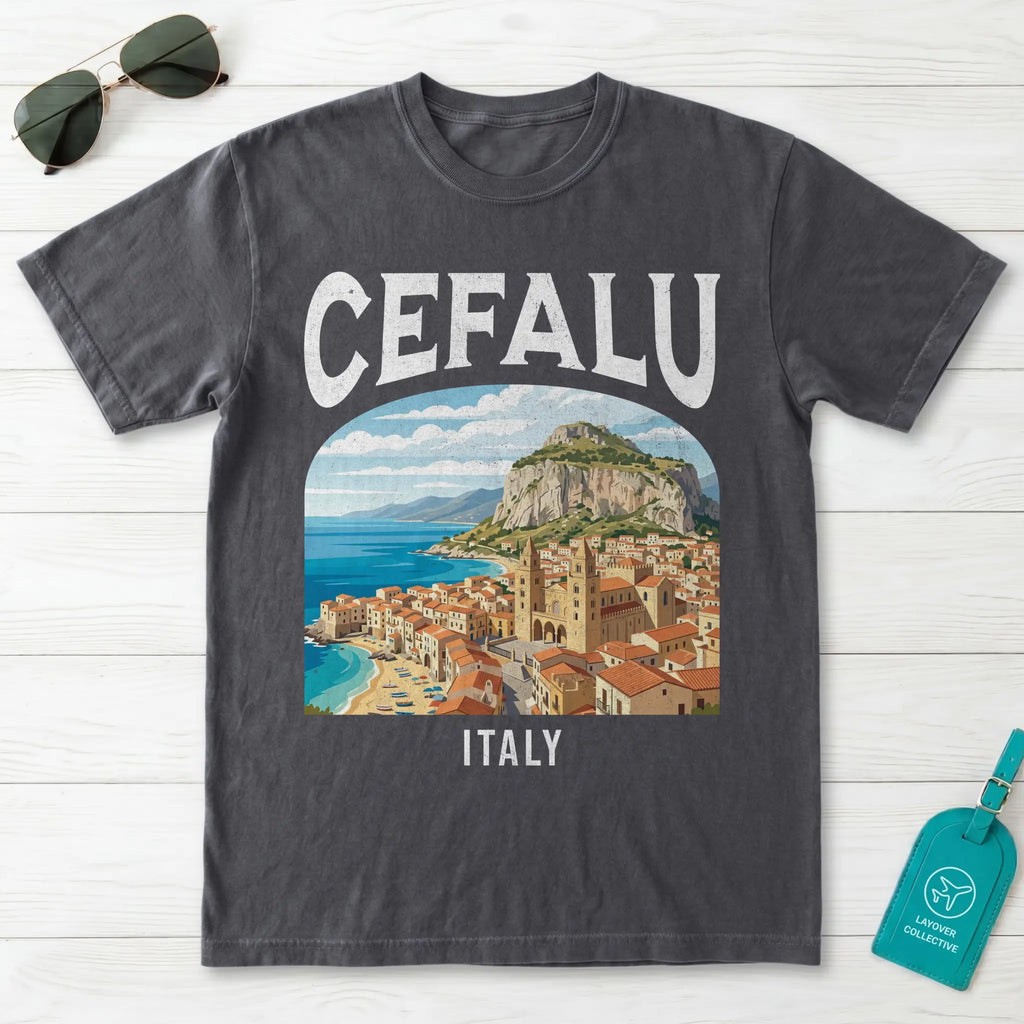 Cefalu Italy Vintage Travel Poster T-Shirt