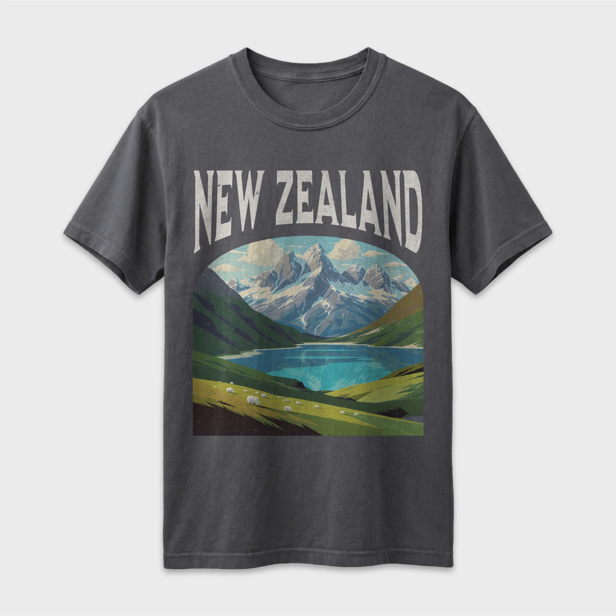 New Zealand Vintage Travel Poster T-Shirt