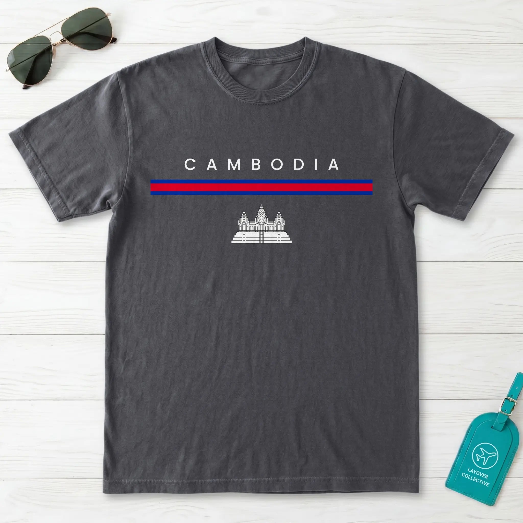 Cambodia Flagline T-Shirt