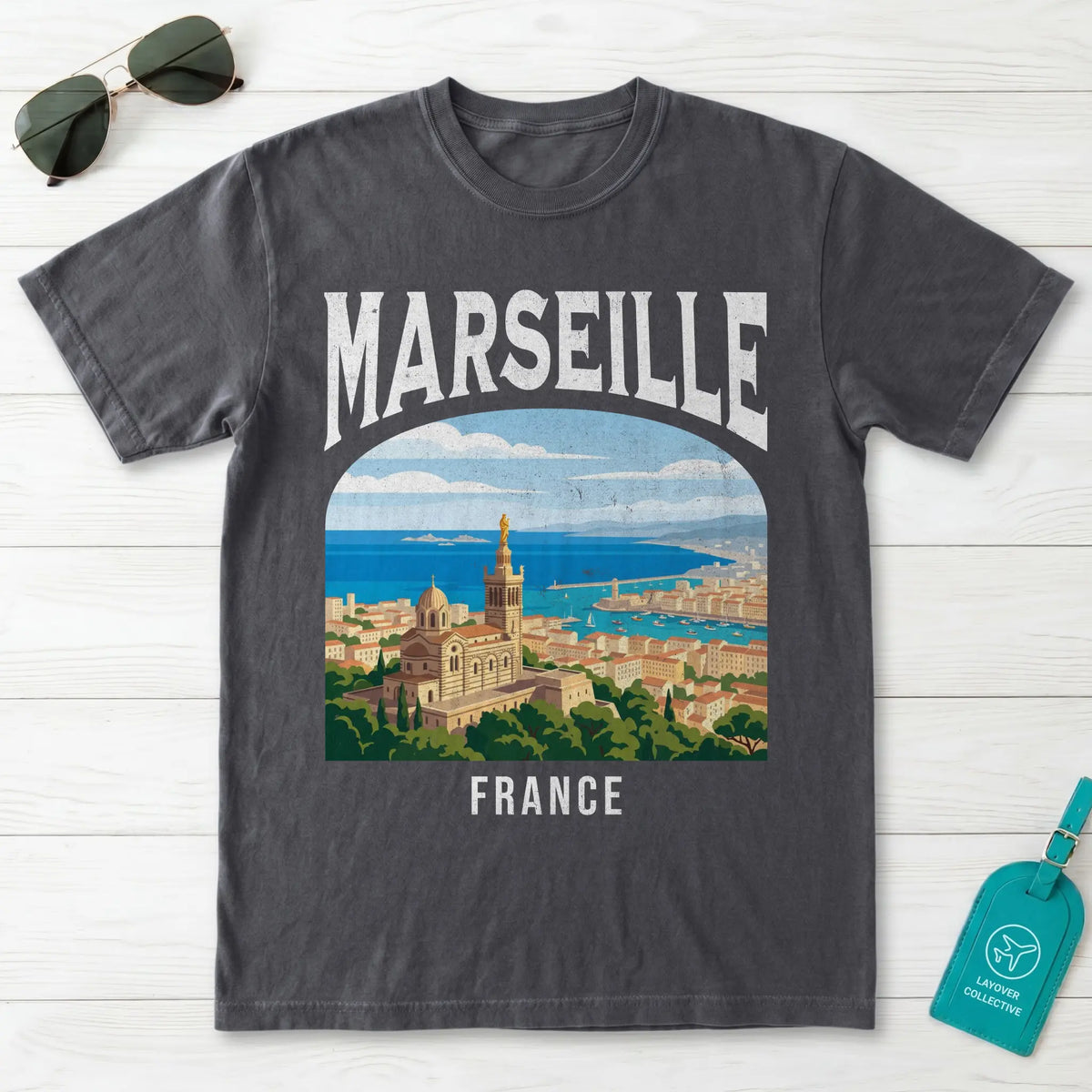 Marseille France Vintage Travel Poster T-Shirt