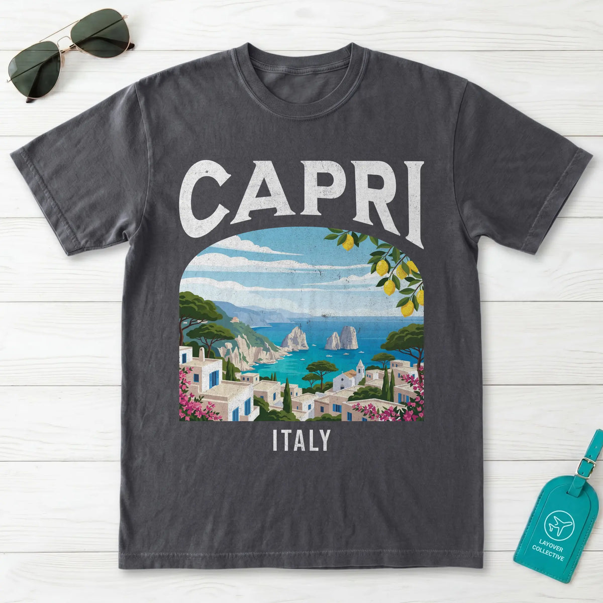 Capri Italy Vintage Travel Poster T-Shirt