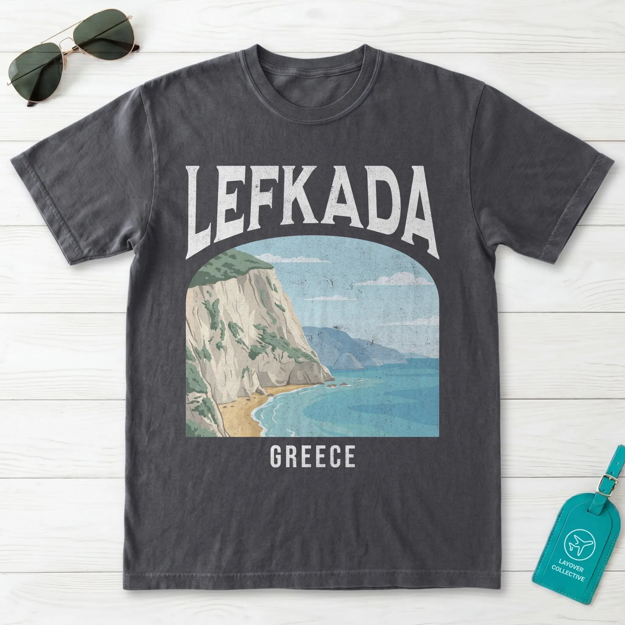 Lefkada Greece Vintage Travel Poster T-Shirt