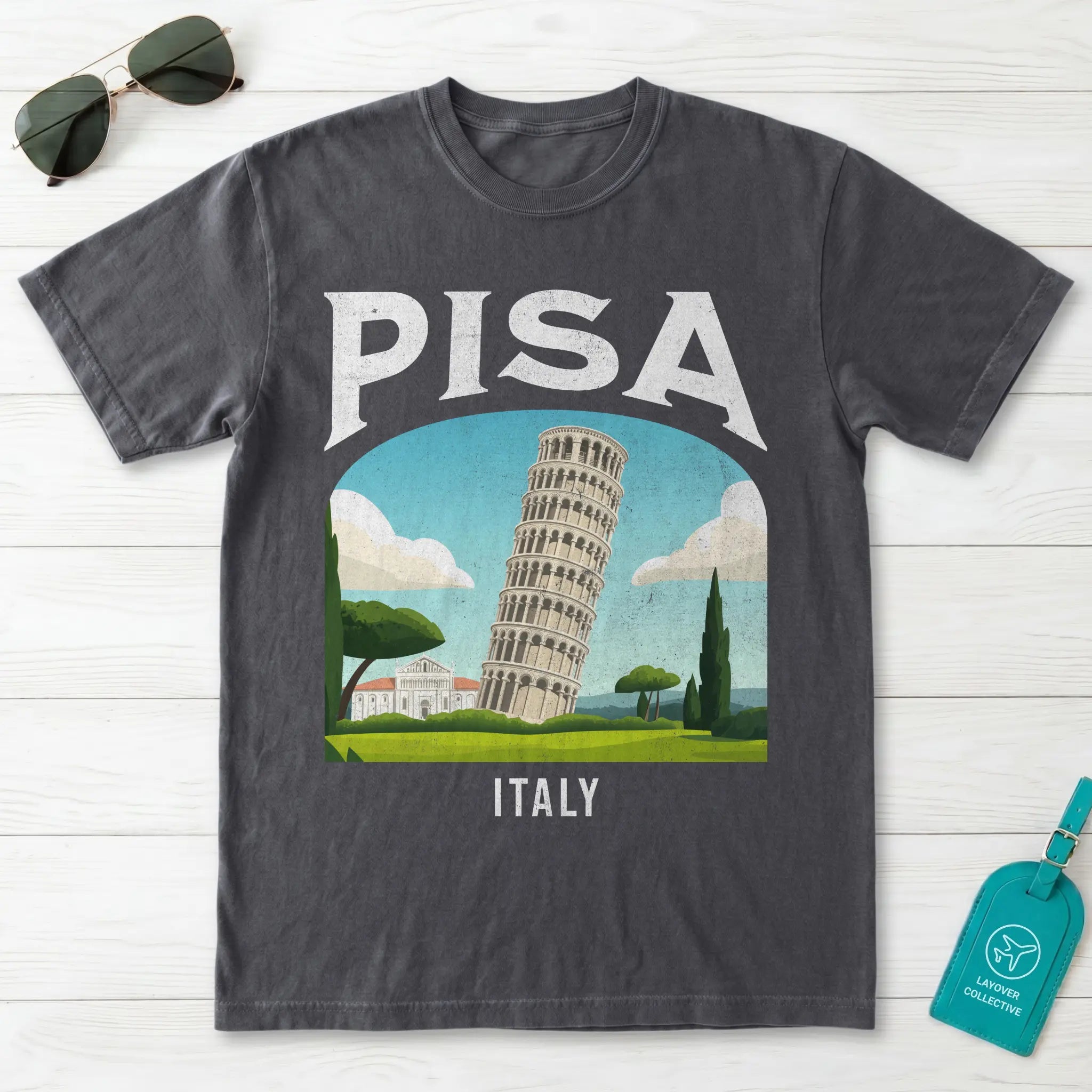 Pisa Italy Vintage Travel Poster T-Shirt