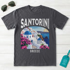 Santorini Greece Vintage Travel Poster T-Shirt