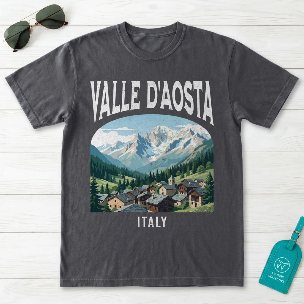 Valle DAosta Italy Vintage Travel Poster T-Shirt